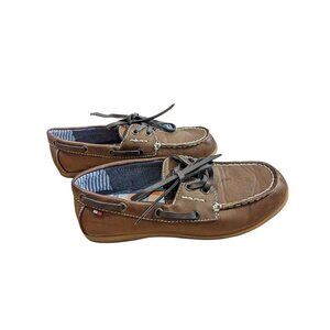 Tommy Hilfiger Shoes Youth 2 Boys Greg Lace Up Boat Moc Sneakers Dark Brown